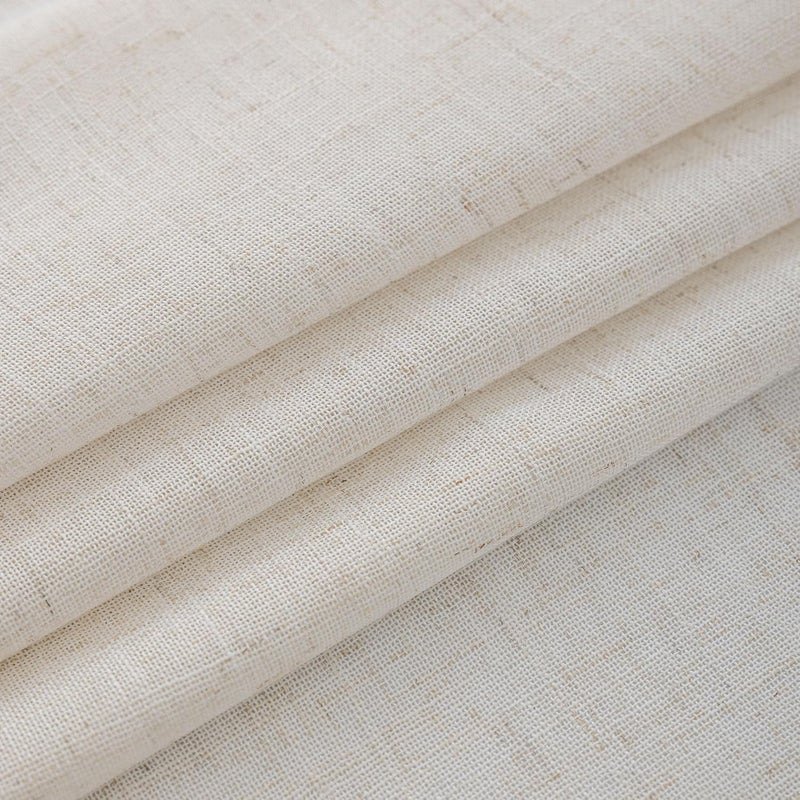 VOILYBIRD Natural Linen Semi Sheer Curtains Tab Top (Natural, 52" W x 84" L (Pack of 2)) - Image 5